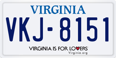 VA license plate VKJ8151