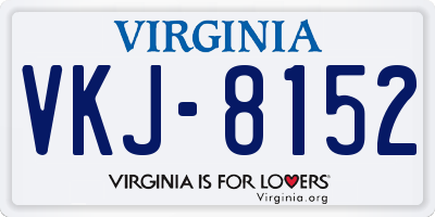 VA license plate VKJ8152
