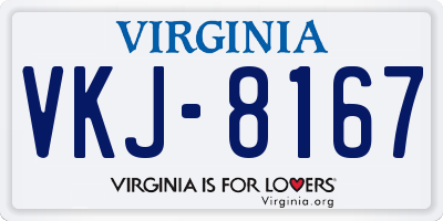 VA license plate VKJ8167