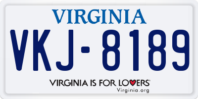 VA license plate VKJ8189