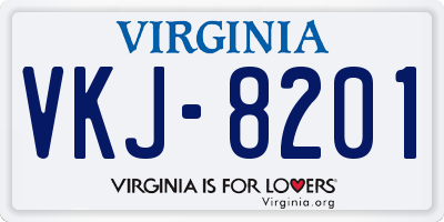 VA license plate VKJ8201