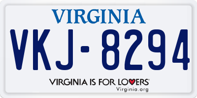 VA license plate VKJ8294
