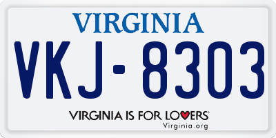 VA license plate VKJ8303