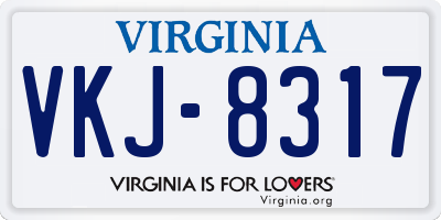 VA license plate VKJ8317