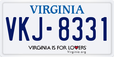 VA license plate VKJ8331