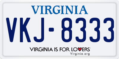 VA license plate VKJ8333