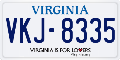VA license plate VKJ8335