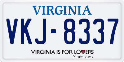 VA license plate VKJ8337