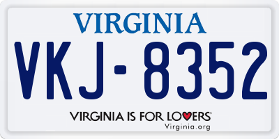 VA license plate VKJ8352