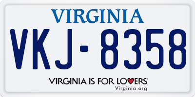 VA license plate VKJ8358