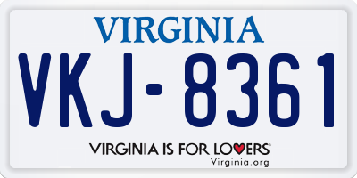 VA license plate VKJ8361
