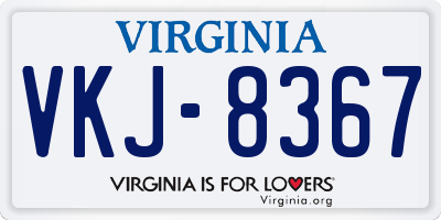 VA license plate VKJ8367