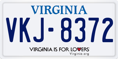 VA license plate VKJ8372