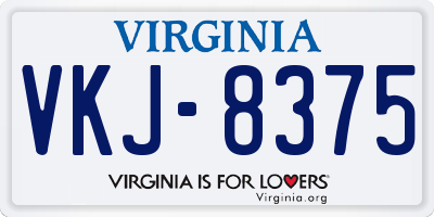 VA license plate VKJ8375
