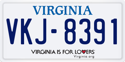 VA license plate VKJ8391