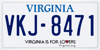 VA license plate VKJ8471