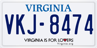 VA license plate VKJ8474