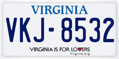 VA license plate VKJ8532