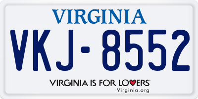 VA license plate VKJ8552