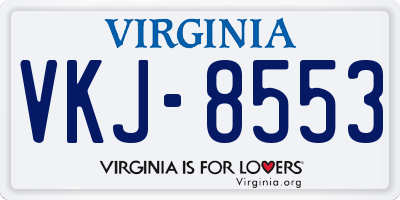 VA license plate VKJ8553