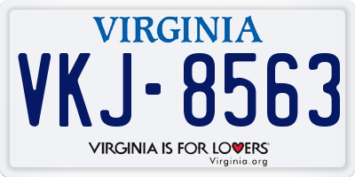 VA license plate VKJ8563