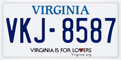 VA license plate VKJ8587