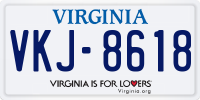 VA license plate VKJ8618
