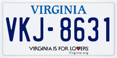 VA license plate VKJ8631