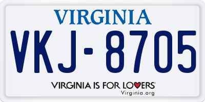 VA license plate VKJ8705