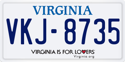 VA license plate VKJ8735