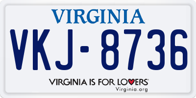 VA license plate VKJ8736