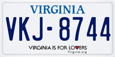 VA license plate VKJ8744