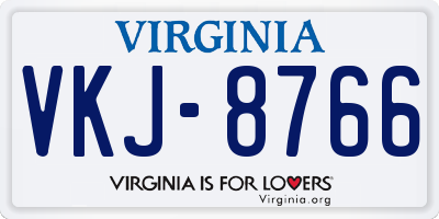 VA license plate VKJ8766