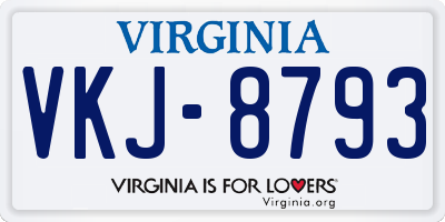 VA license plate VKJ8793