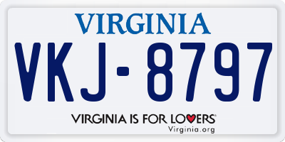 VA license plate VKJ8797
