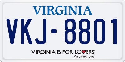 VA license plate VKJ8801