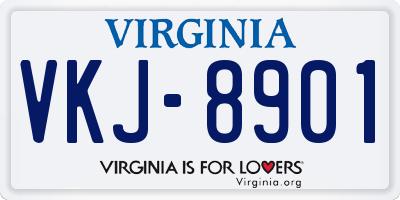 VA license plate VKJ8901