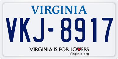 VA license plate VKJ8917