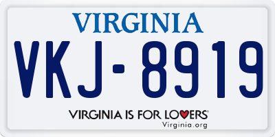 VA license plate VKJ8919