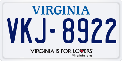 VA license plate VKJ8922
