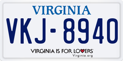 VA license plate VKJ8940
