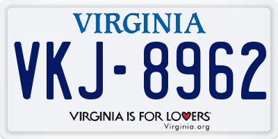 VA license plate VKJ8962