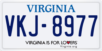 VA license plate VKJ8977