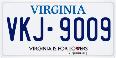 VA license plate VKJ9009