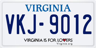 VA license plate VKJ9012
