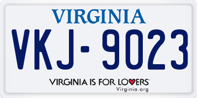 VA license plate VKJ9023