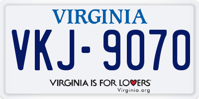 VA license plate VKJ9070