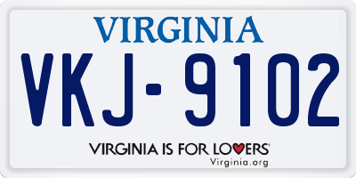 VA license plate VKJ9102
