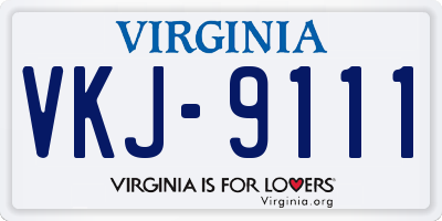 VA license plate VKJ9111