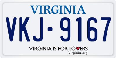 VA license plate VKJ9167